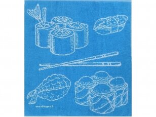 Frotinis virtuvės rankšluostis "Maistas" (mėlynas) 50x50 cm